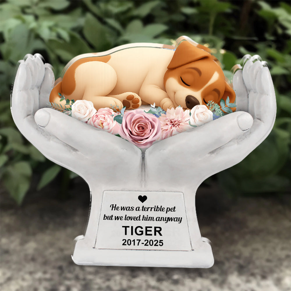 In Loving Memory - Pet Memorial  - Custom Shape Acrylic Block Plaque