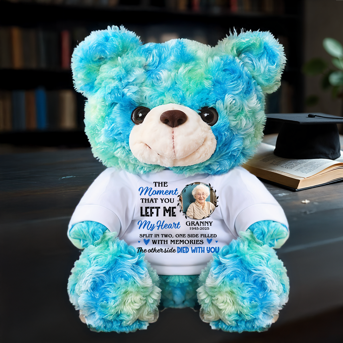 Personalized Memorial Bear Plush - Custom Photo and Name Bear - Personalized Plush Bear
