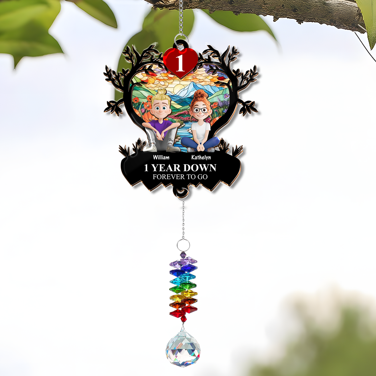 Forever To Go - Ornament Hanging Piece With Crystal Charm - Couple Gift