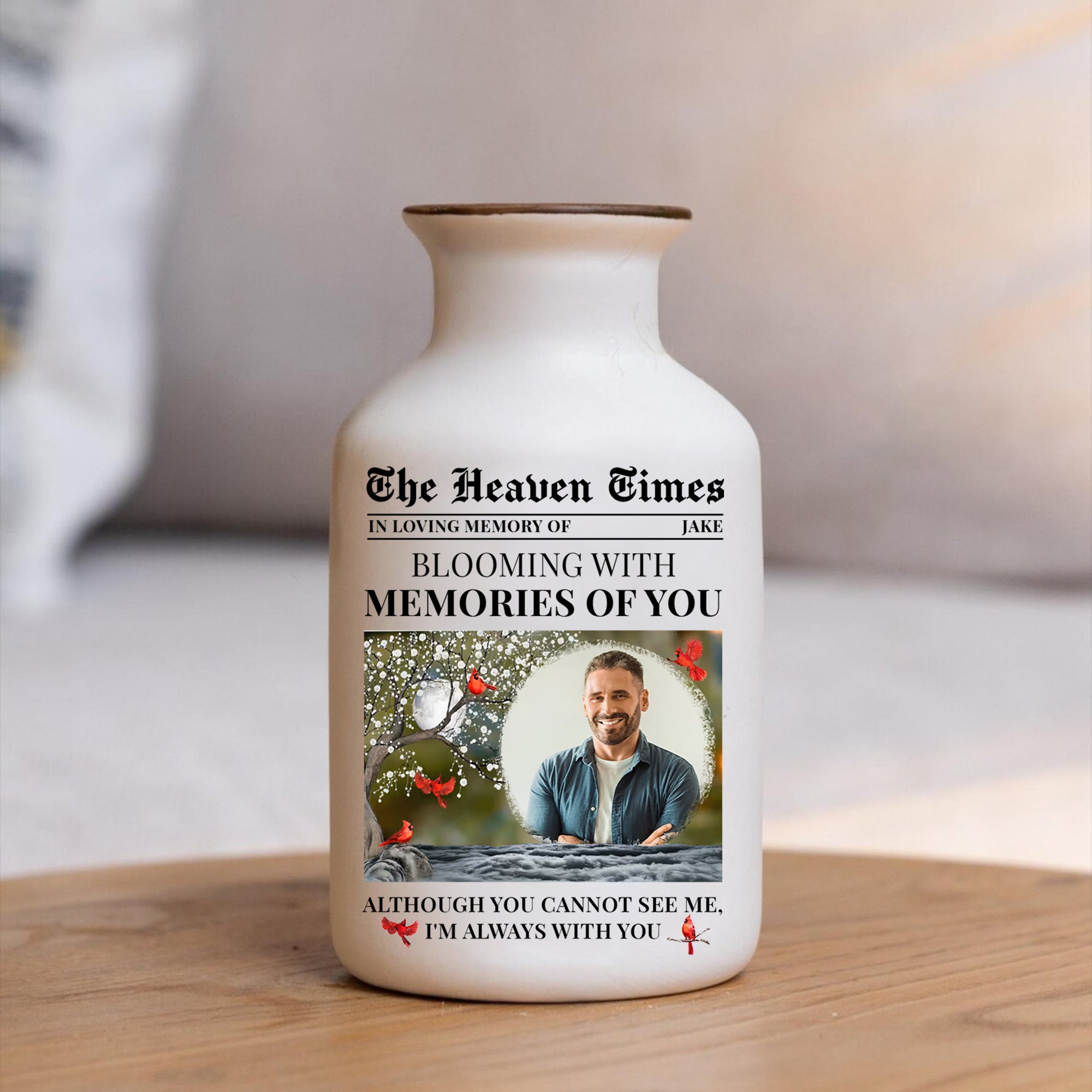 The Heaven Times - Personalized Elegant Ceramic Flower Pot Minimalist - Memorial Gift