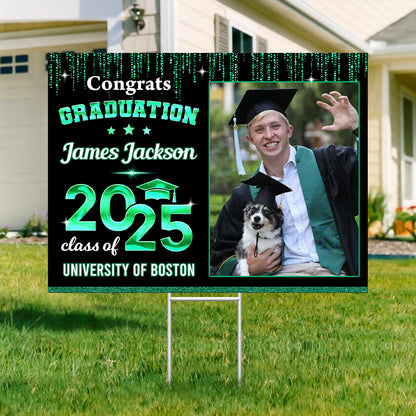 Custom 2025 Graduation Lawn Sign, Personalized Grad Gift & Outdoor Celebration Decor