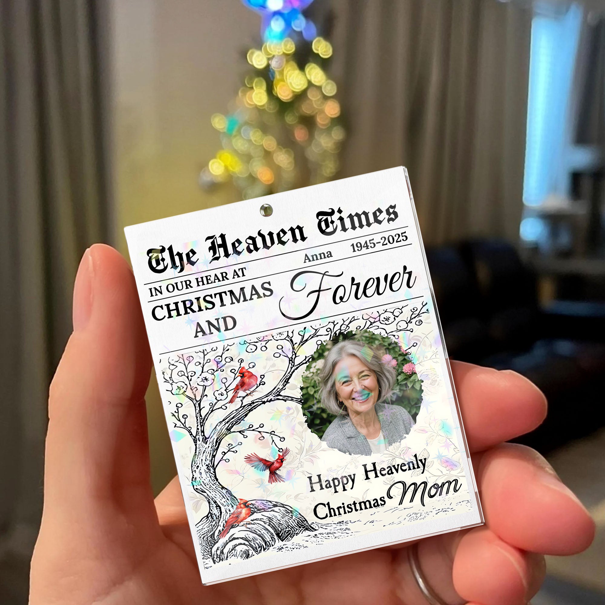 The Heaven Times - Custom Name and Photo - Custom Shape Hologram Ornament