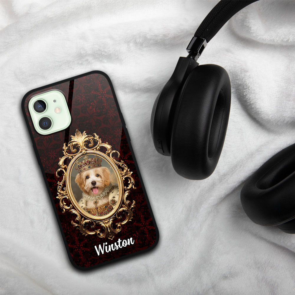 Custom Pet Name and Photo Royal Style - Personalized Black Silicone Phone Case
