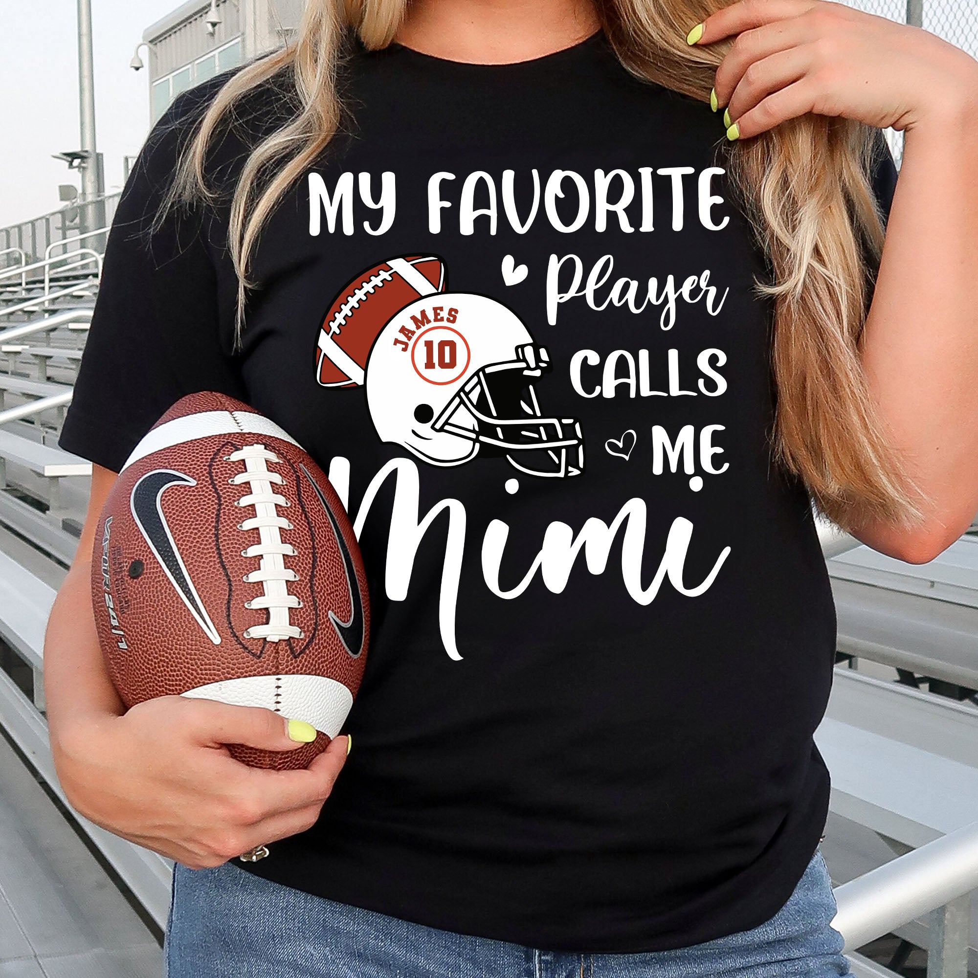 Football Grandma Mama Shirt - Personalized Shirt Custom T-shirt - Gift for Family