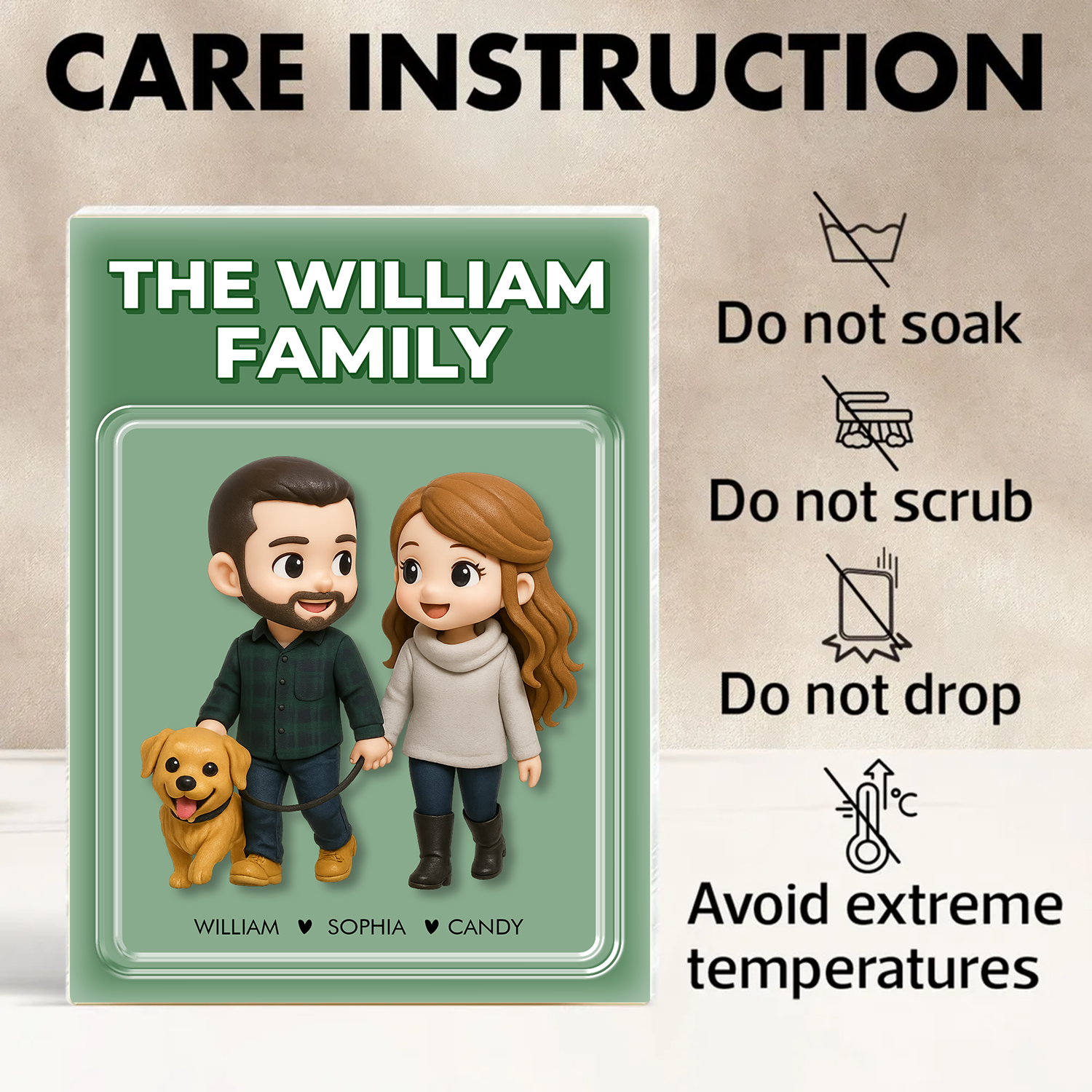 Family Photo Acrylic Block - Custom Acrylic Block Plaque