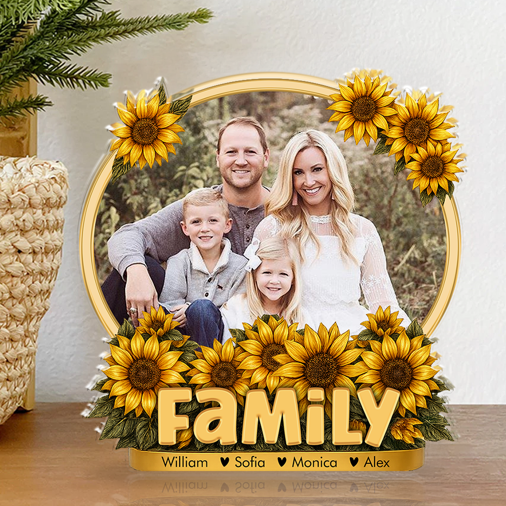 Personalized Family Name and Photo Gift - Custom Shape Acrylic Block Plaque