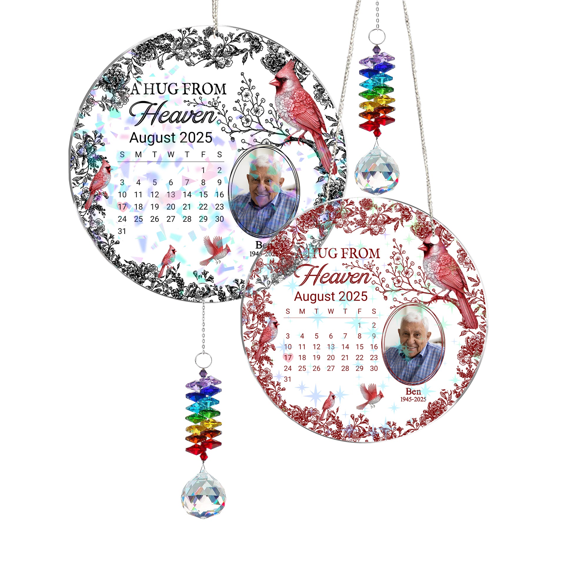 A Hug From Heaven - Ornament Hanging Piece With Crystal Charm - Memorial Gift
