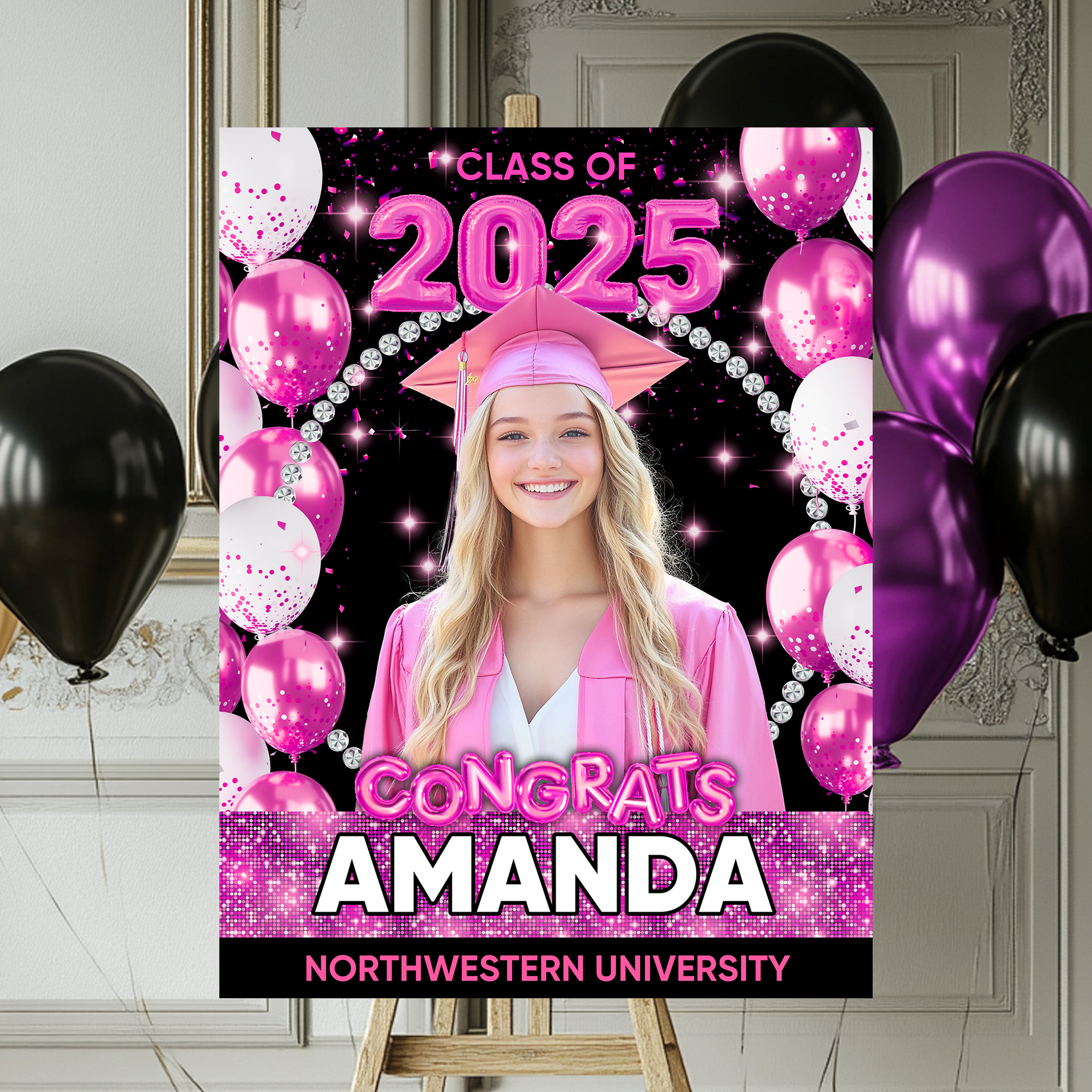 Class Of 2025 - Graduation Party Welcome Sign - Custom Photo Grad Party Sign - Personalized Graduation Decoration