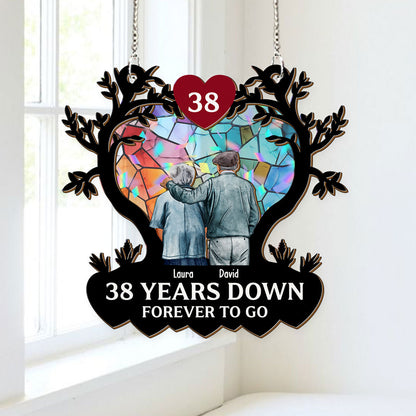 Personalized Old Couple Love Ornament - Custom Shape Hologram Ornament