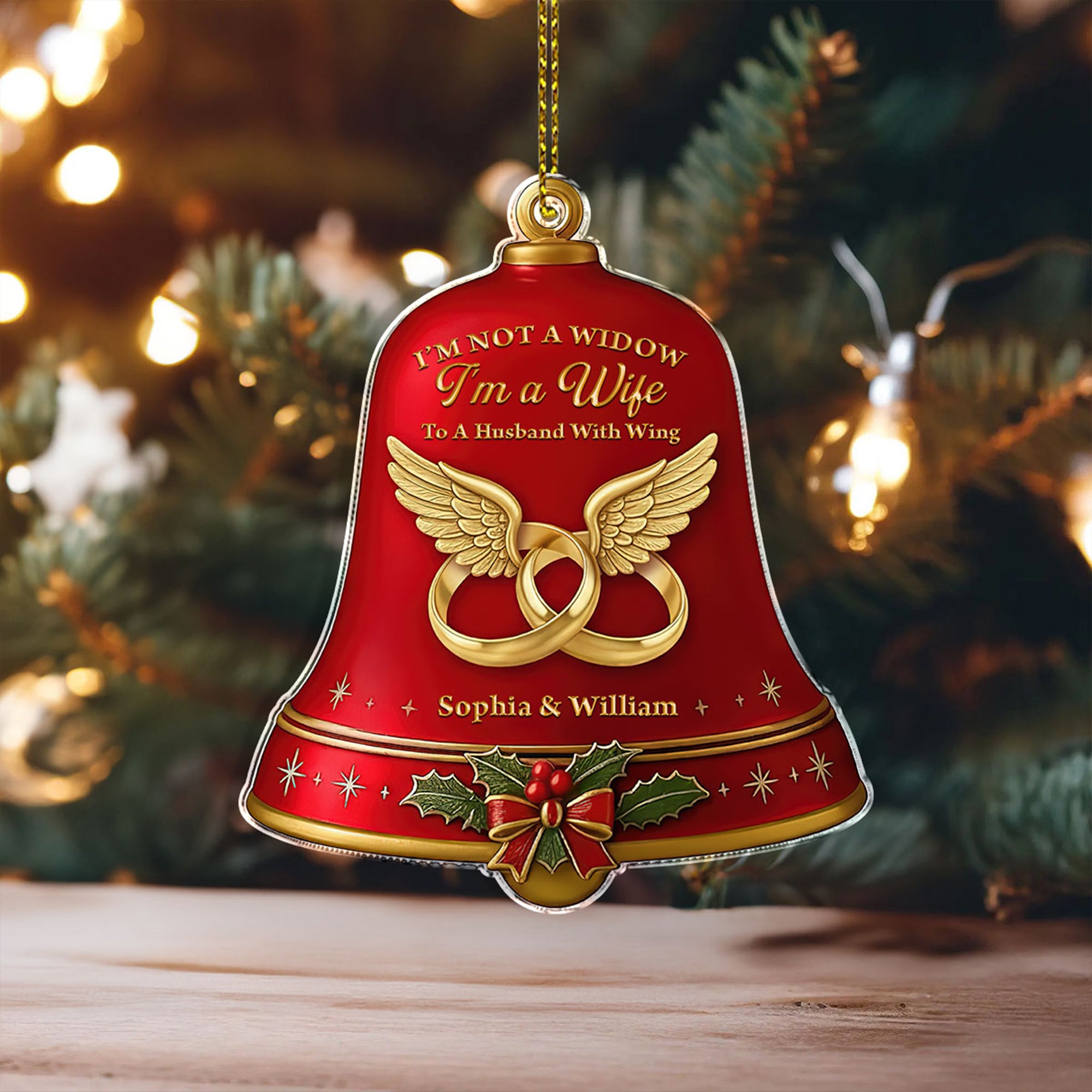 Husband Memorial - Custom Name - Custom Shape Hologram Ornament - Christmas Gift