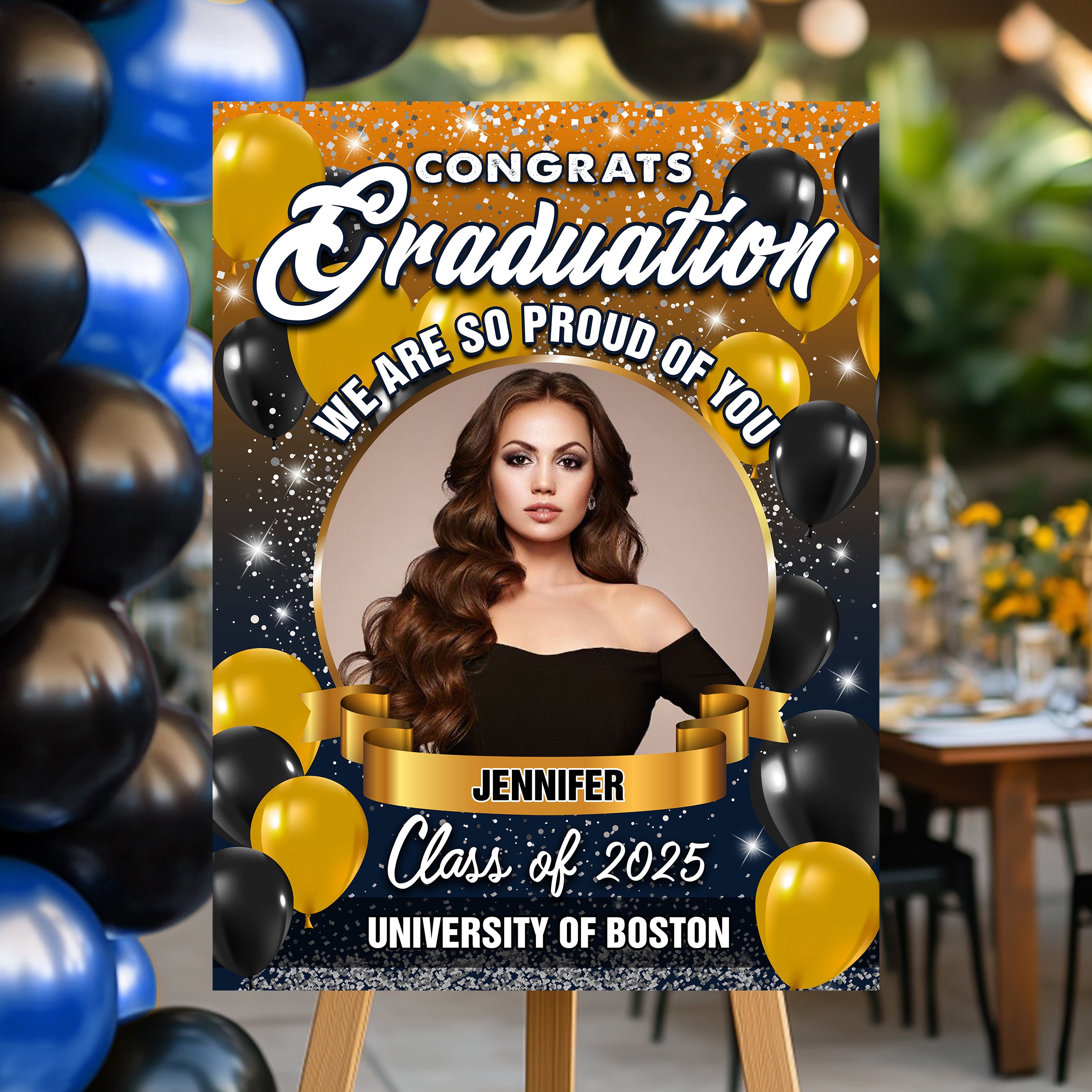 Congrats Graduation - We Are So Proud Of You - Class Of 2025 Personalized Welcome Sign