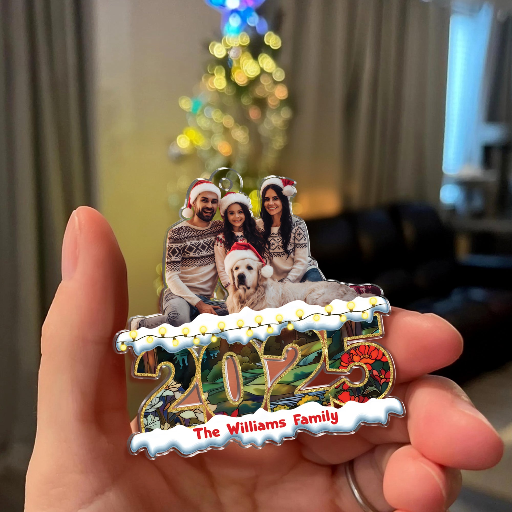Family Photo - Custom Family Hologram Ornament - Family Decoration