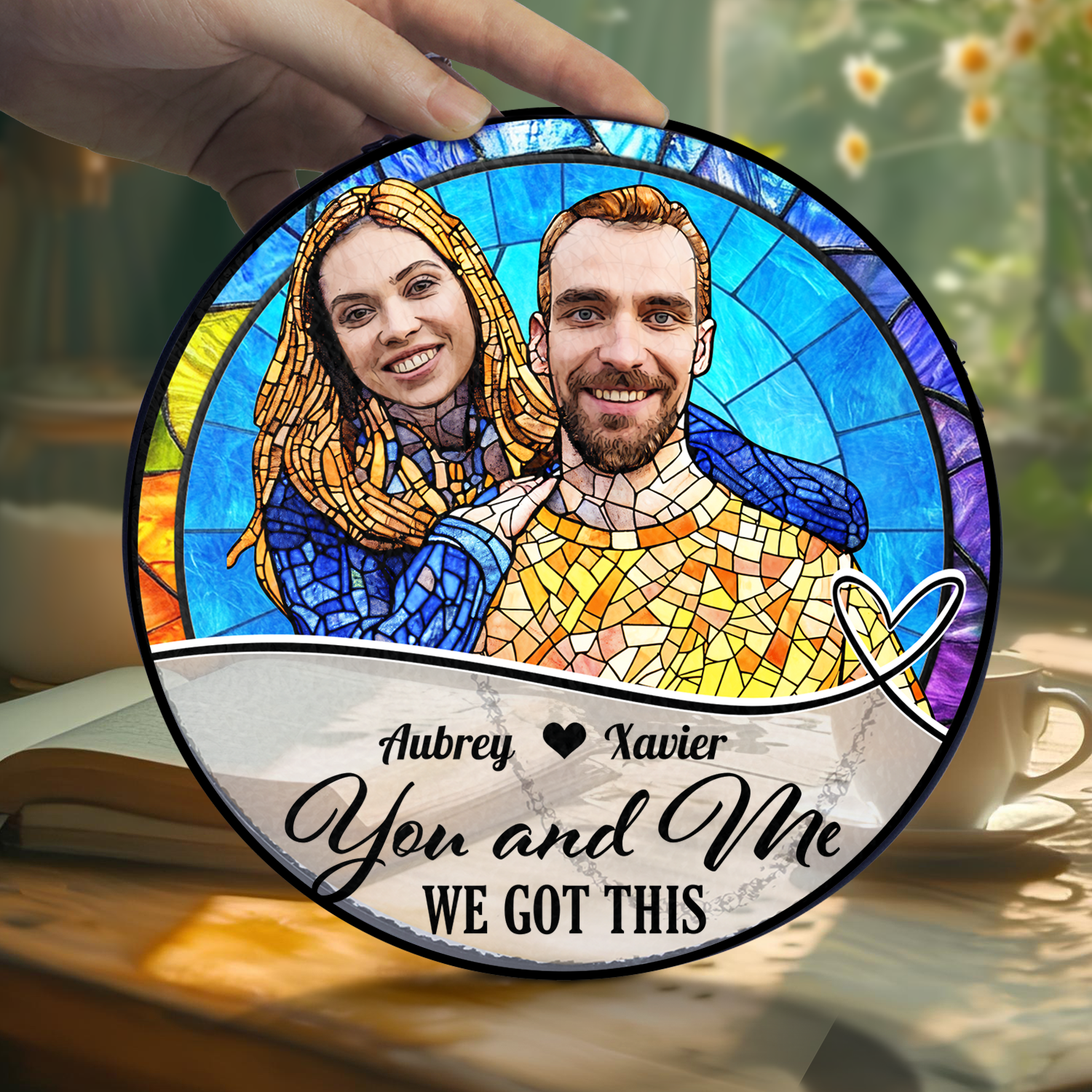 You and Me We got this - Personalized Couple Name and Photo Gift - Custom Shape Acrylic Block Plaque