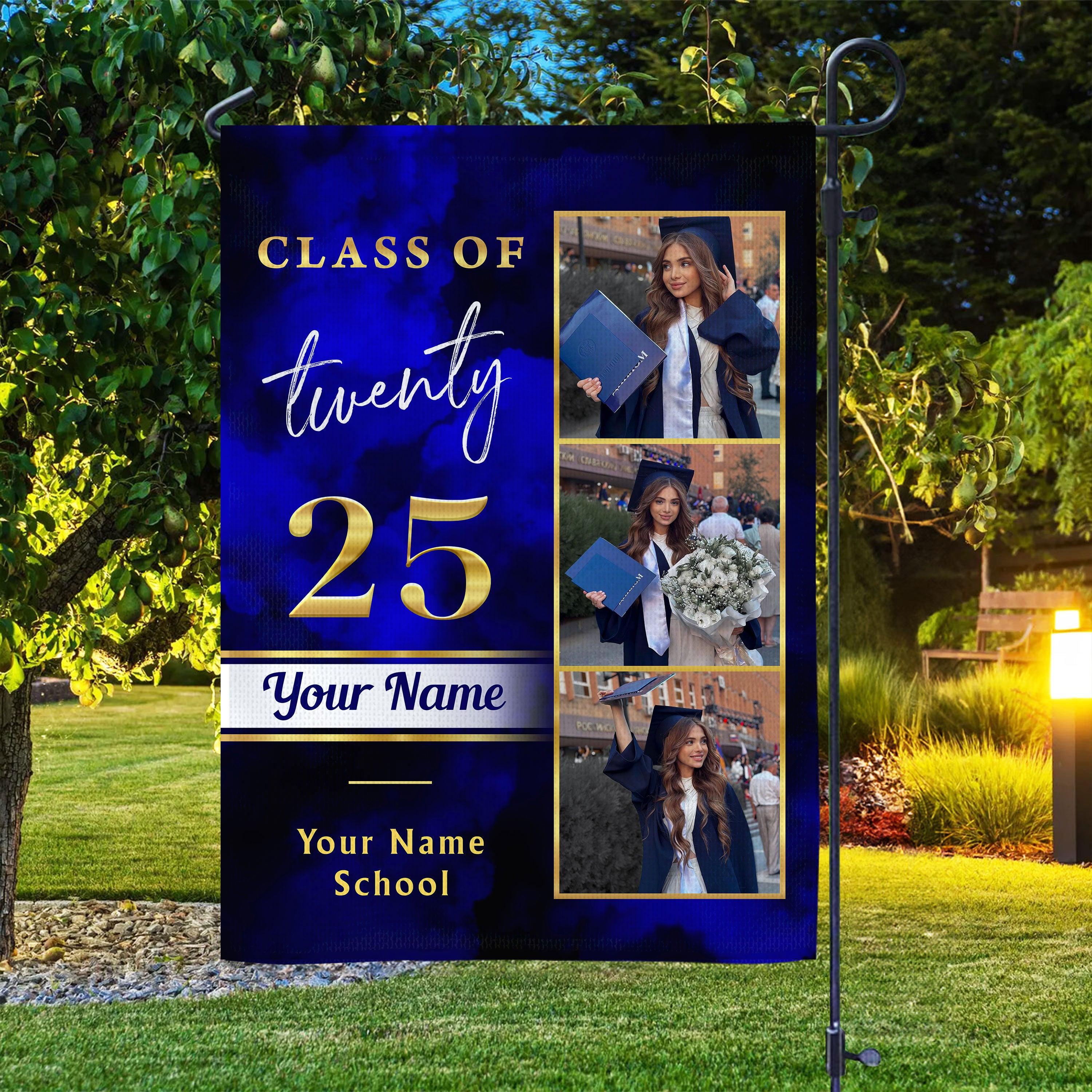Personalized Class Class Of Twenty 25 Flag, Custom Photo Congrats Grad Gift, Graduation Decorations