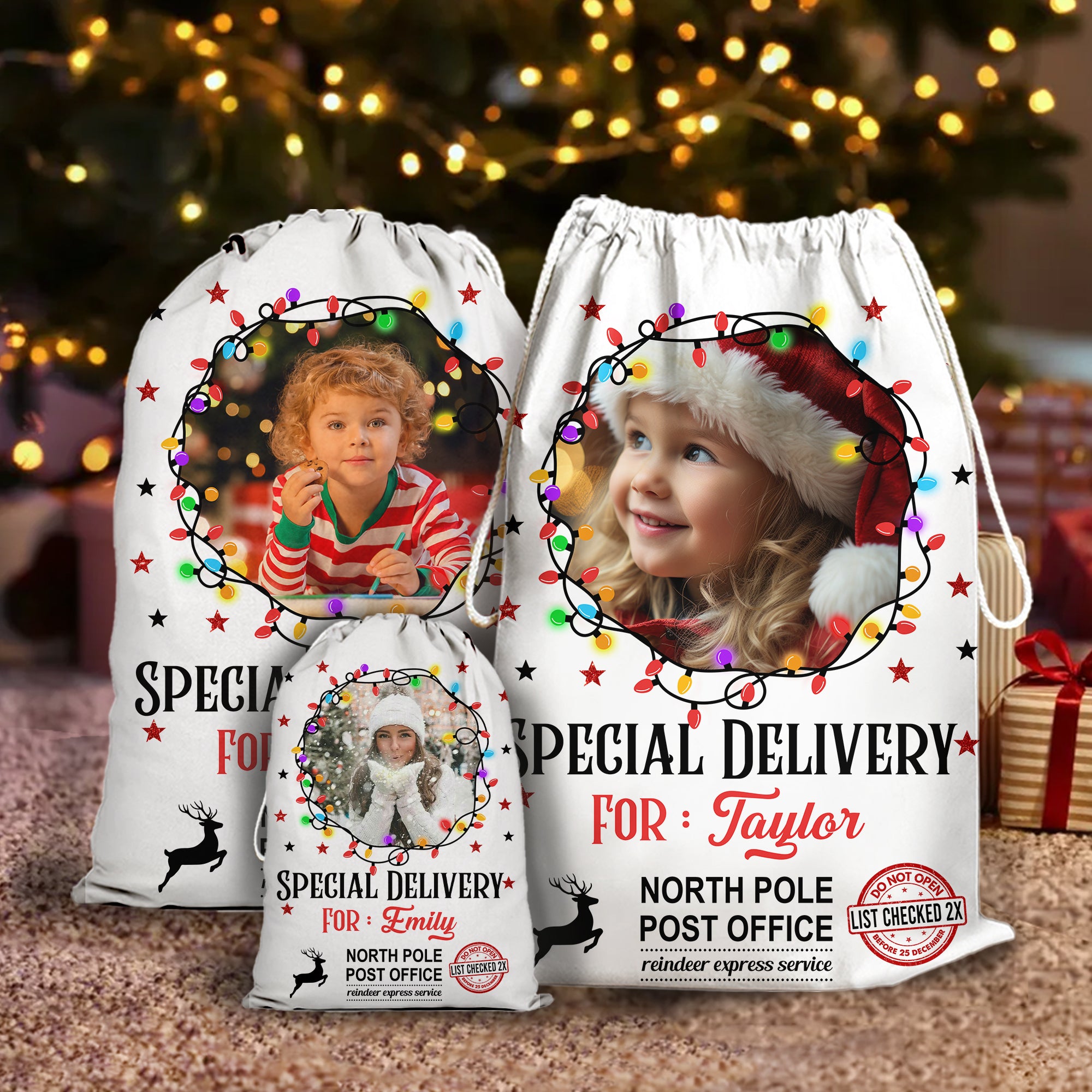 Christmas Bag Custom Photo - Special Delivery - Christmas Sack Gift