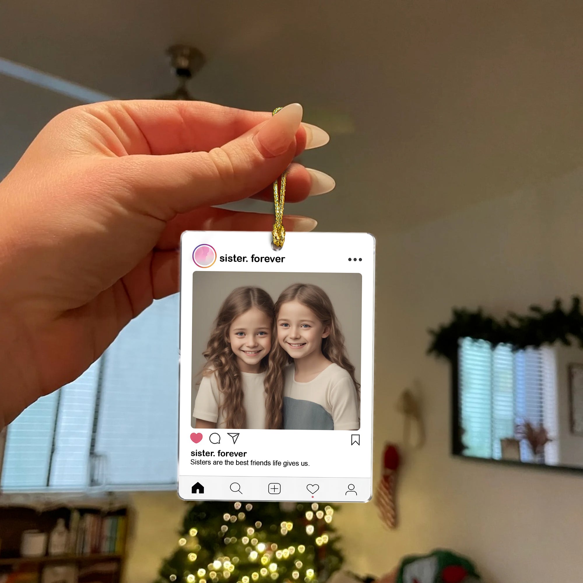 Besties Forever - Custom Name and Photo Hologram Ornament - Home Decoration