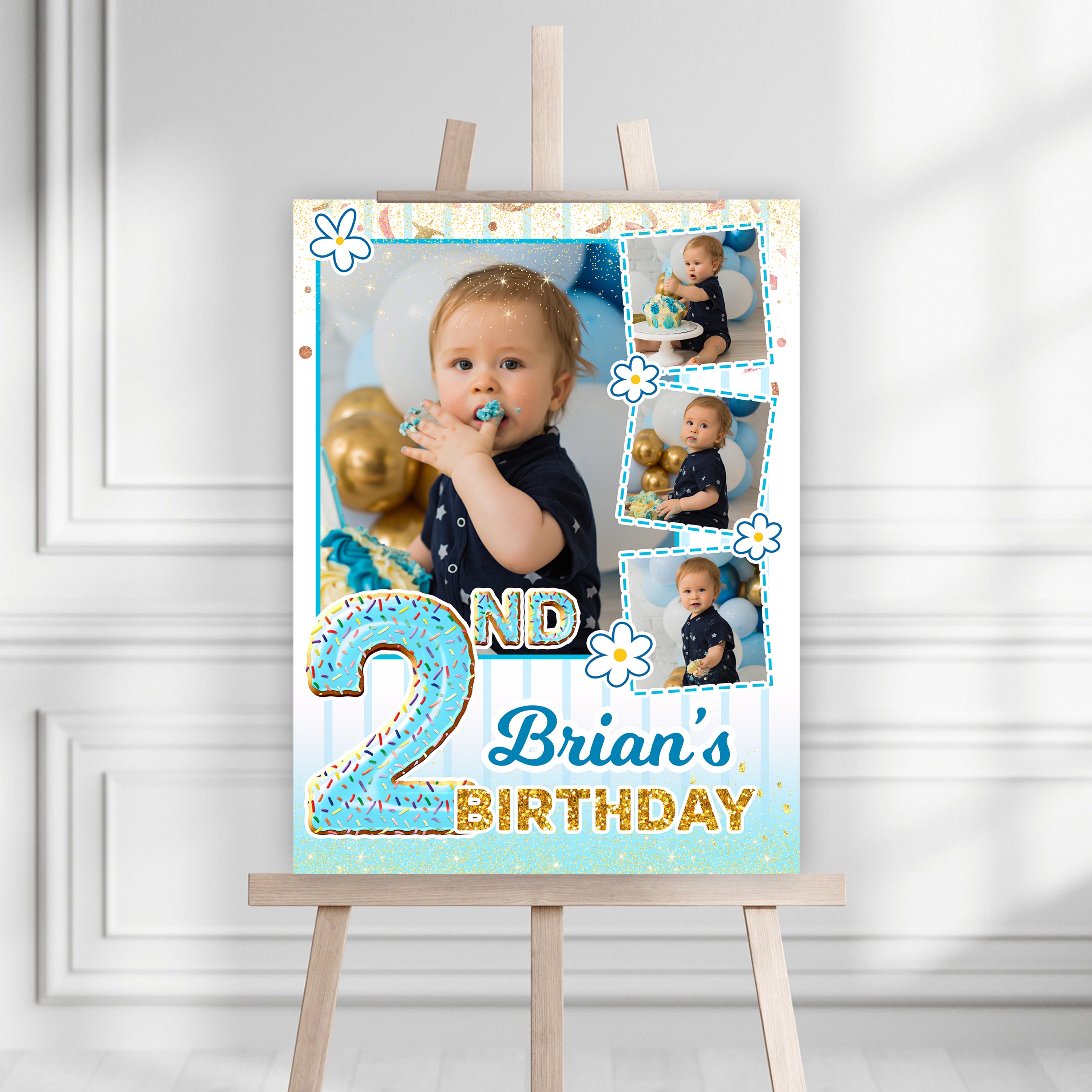 Birthday Welcome Party Sign With Photo - Custom Name & Photo Law Sign - Birthday Party Sign
