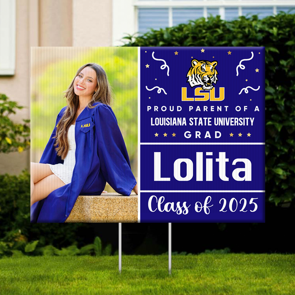 Congrats Class Of 2025 Lawn Sign, Personalized Proud Parent Of A School Name Grad Class of 2025 Lawn Sign