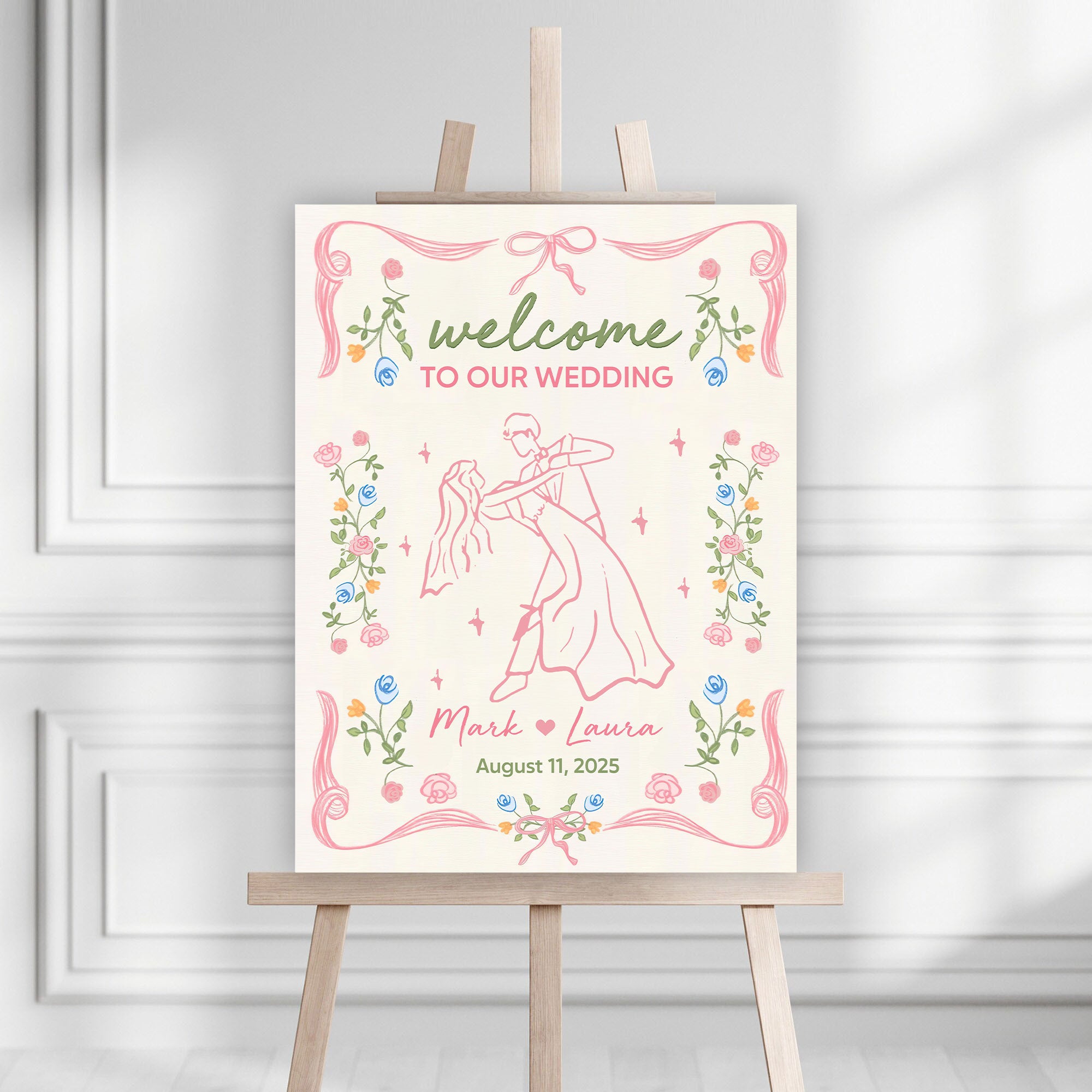 Welcome to Our Wedding Sign - Custom Name and Date Wedding Law Sign