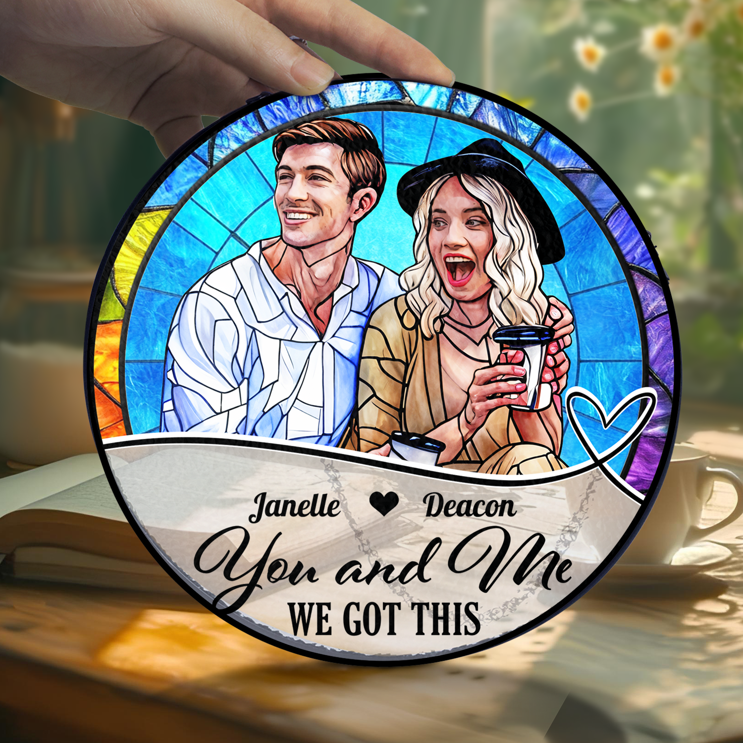 You and Me We got this - Personalized Couple Name and Photo Gift - Custom Shape Acrylic Block Plaque