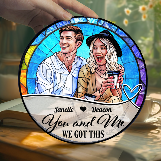 You and Me We got this - Personalized Couple Name and Photo Gift - Custom Shape Acrylic Block Plaque