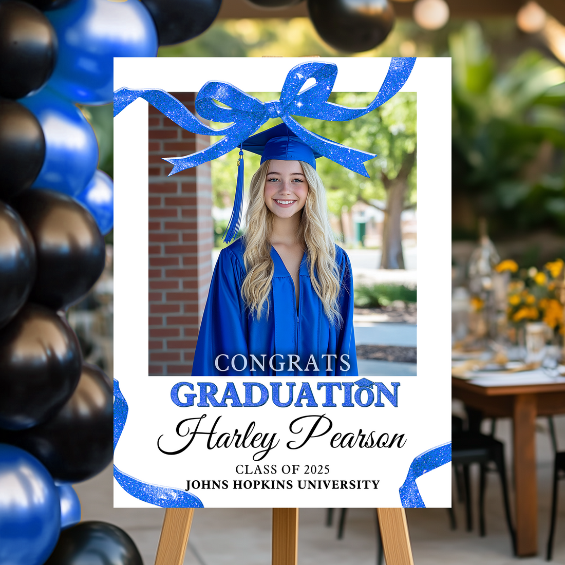Bow Graduation Party Announcement Welcome Sign Class of 2025 Welcome Sign Personalized Graduation Welcome Sign