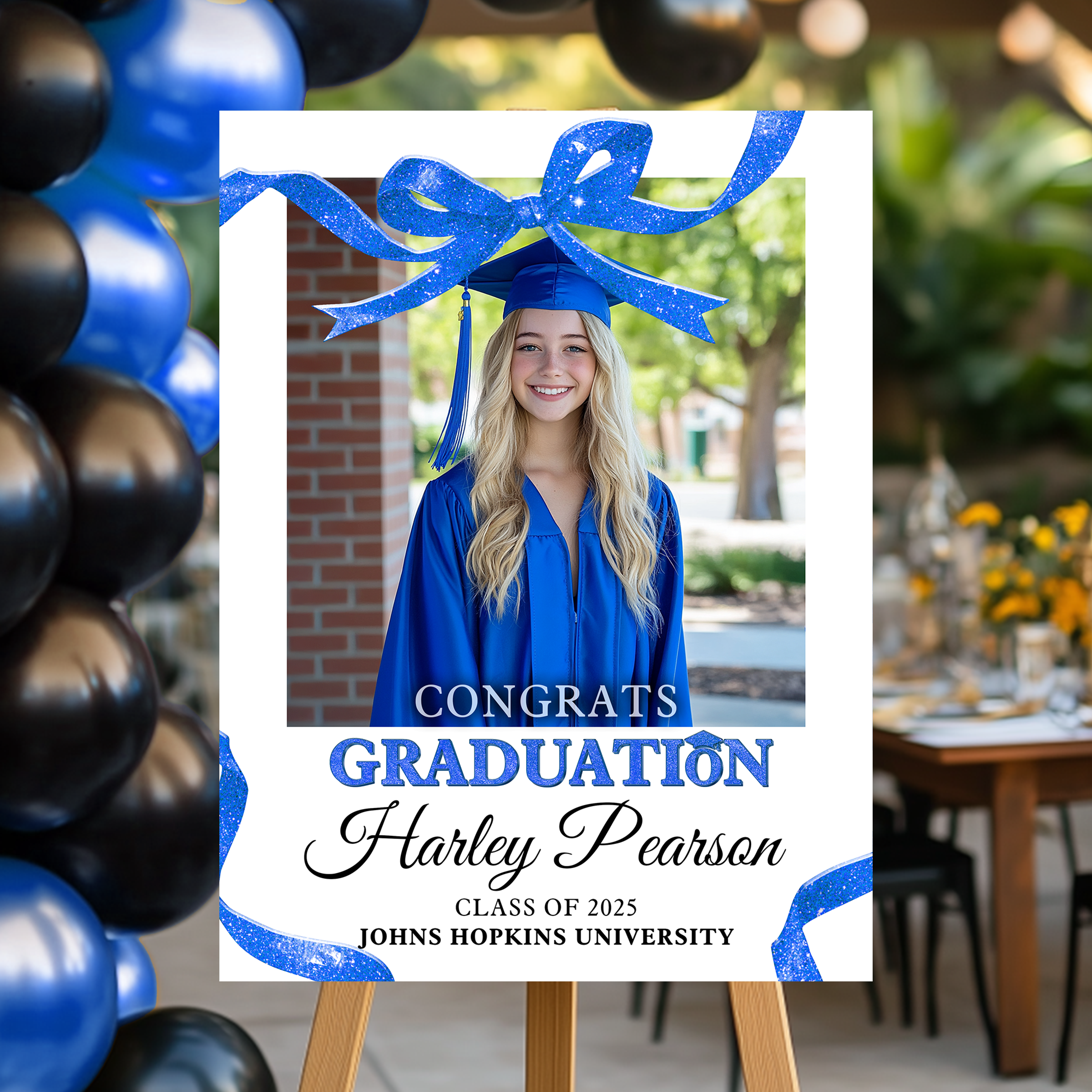 Bow Graduation Party Announcement Welcome Sign Class of 2025 Welcome Sign Personalized Graduation Welcome Sign