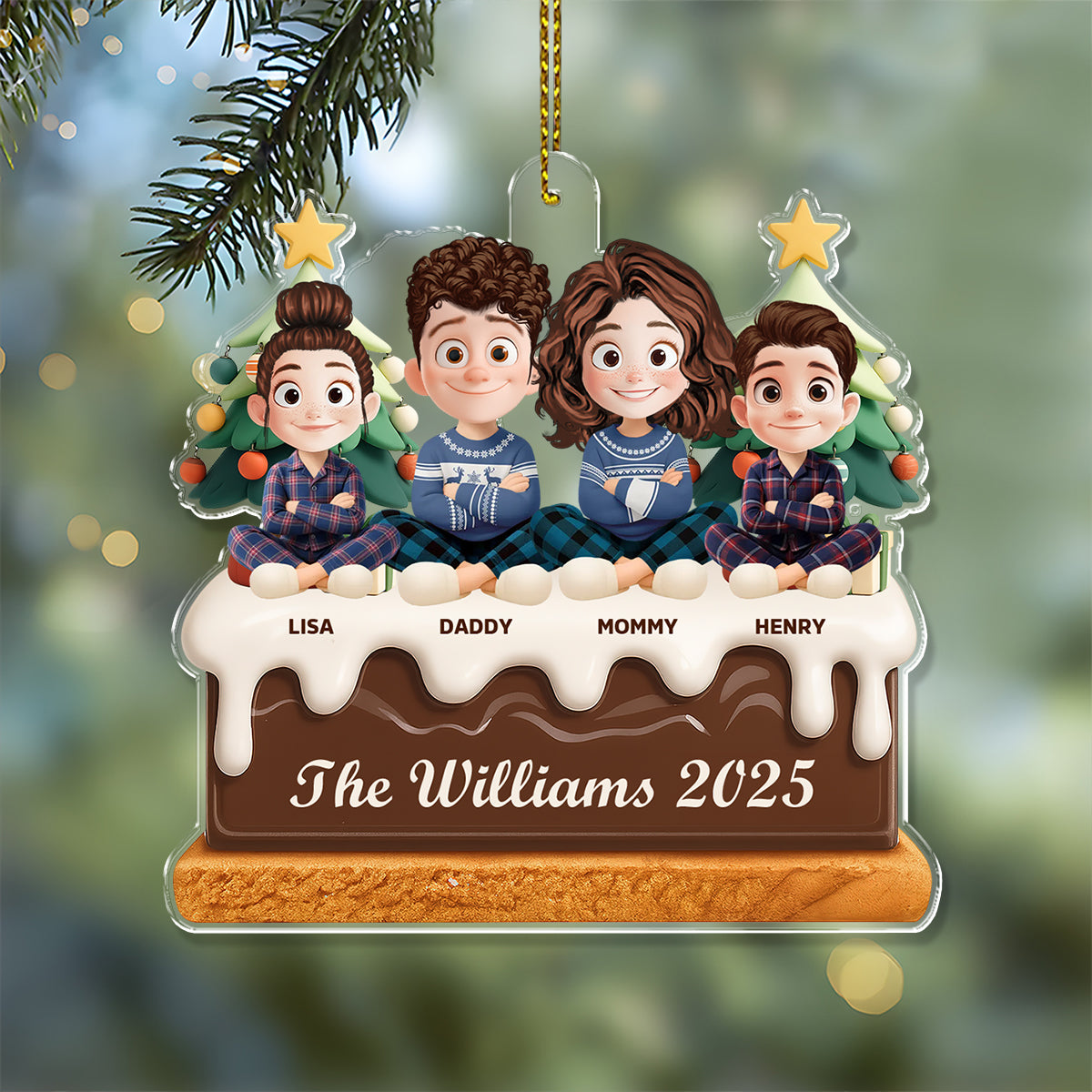 Custom Name and Appearance - Personalized Hologram Ornament - Family Decoration