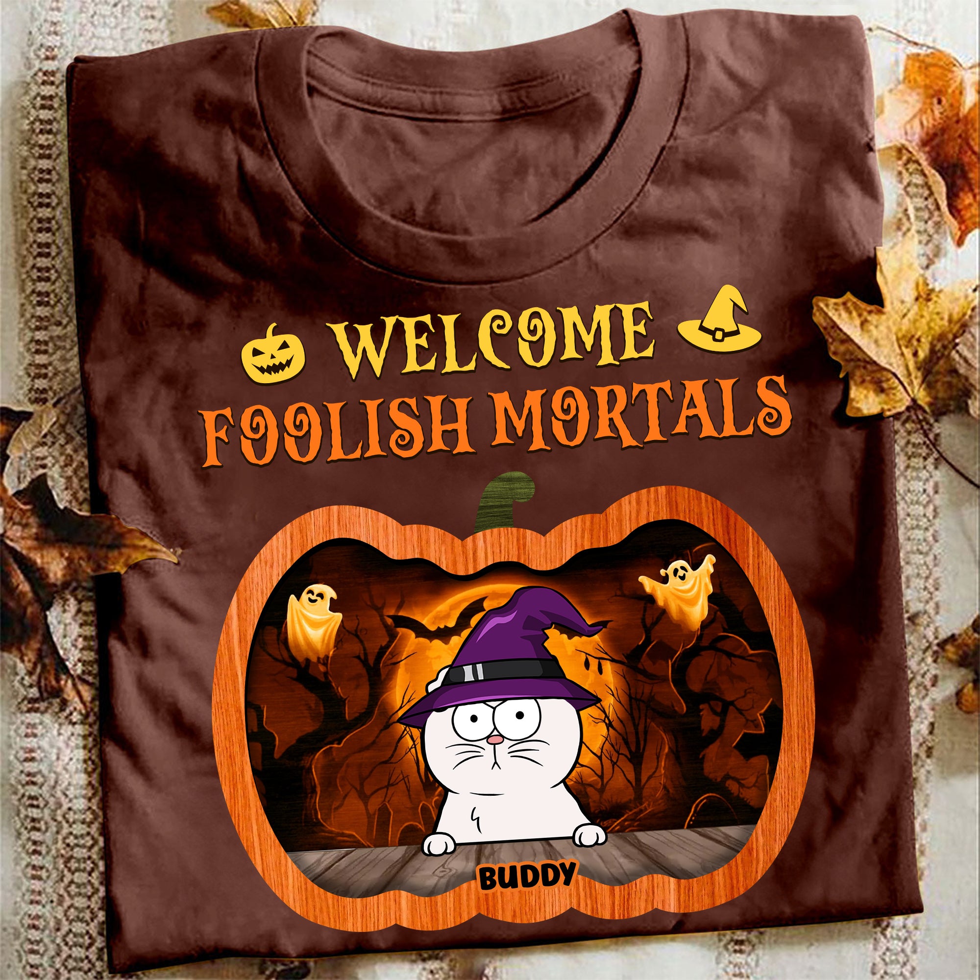 Custom Cat Names Shirt - Personalized Shirt Custom T-shirt - Halloween Shirt for Pet Lovers