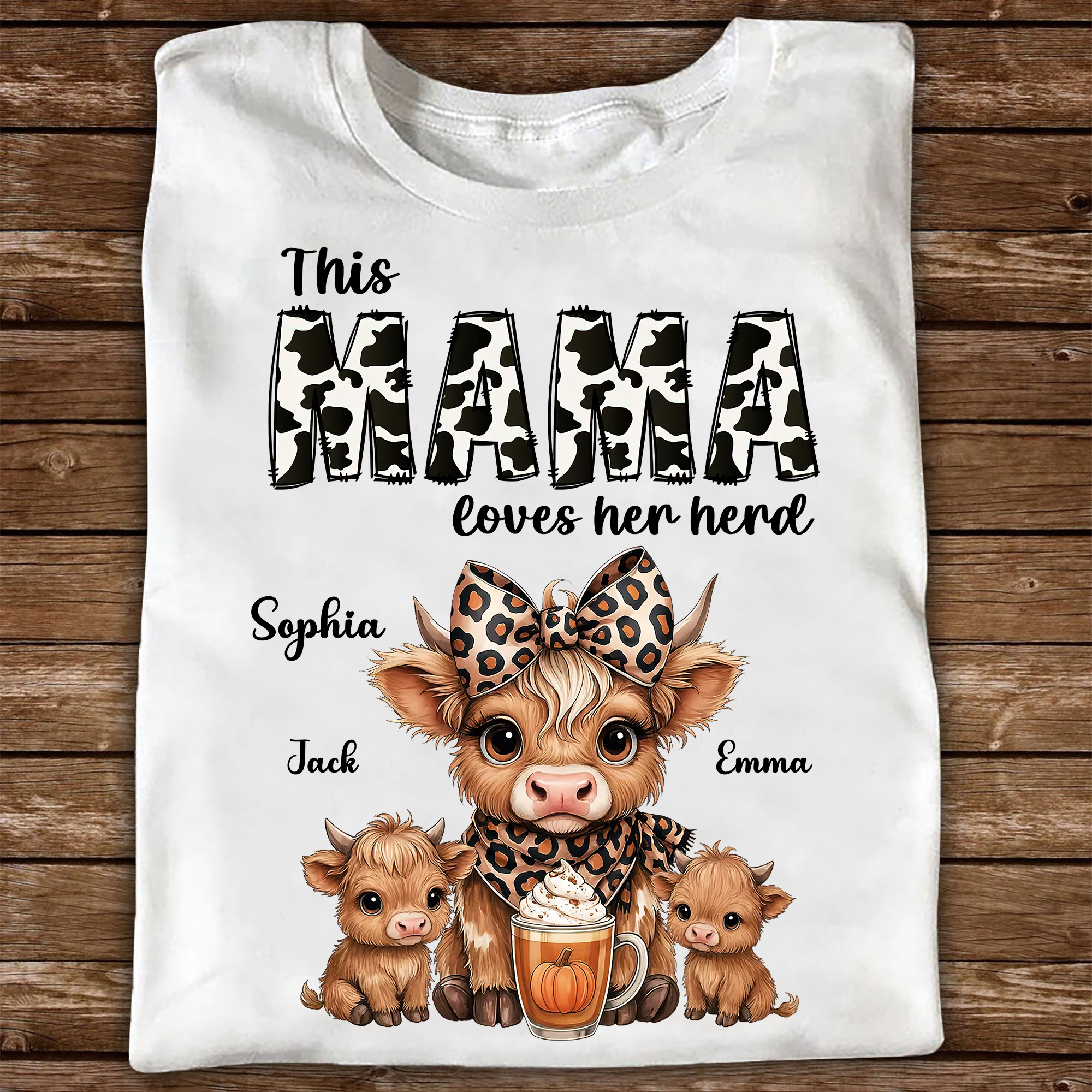 Grammy Love Her Herd Kids - Custom Name Shirt - Personalized Shirt Custom T-shirt