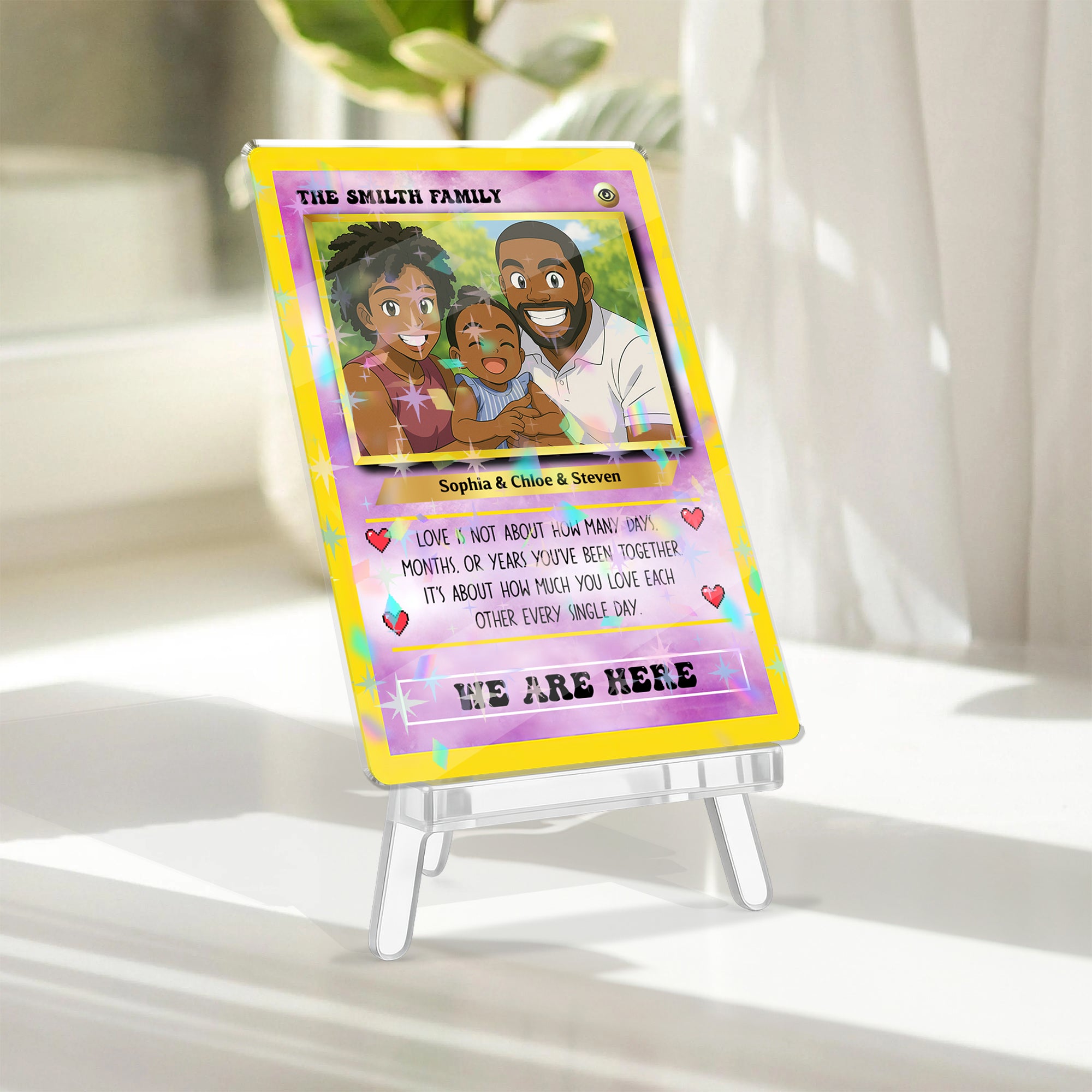 Personalized Family Gift - Custom Name and Photo - Custom Shape Hologram Ornament