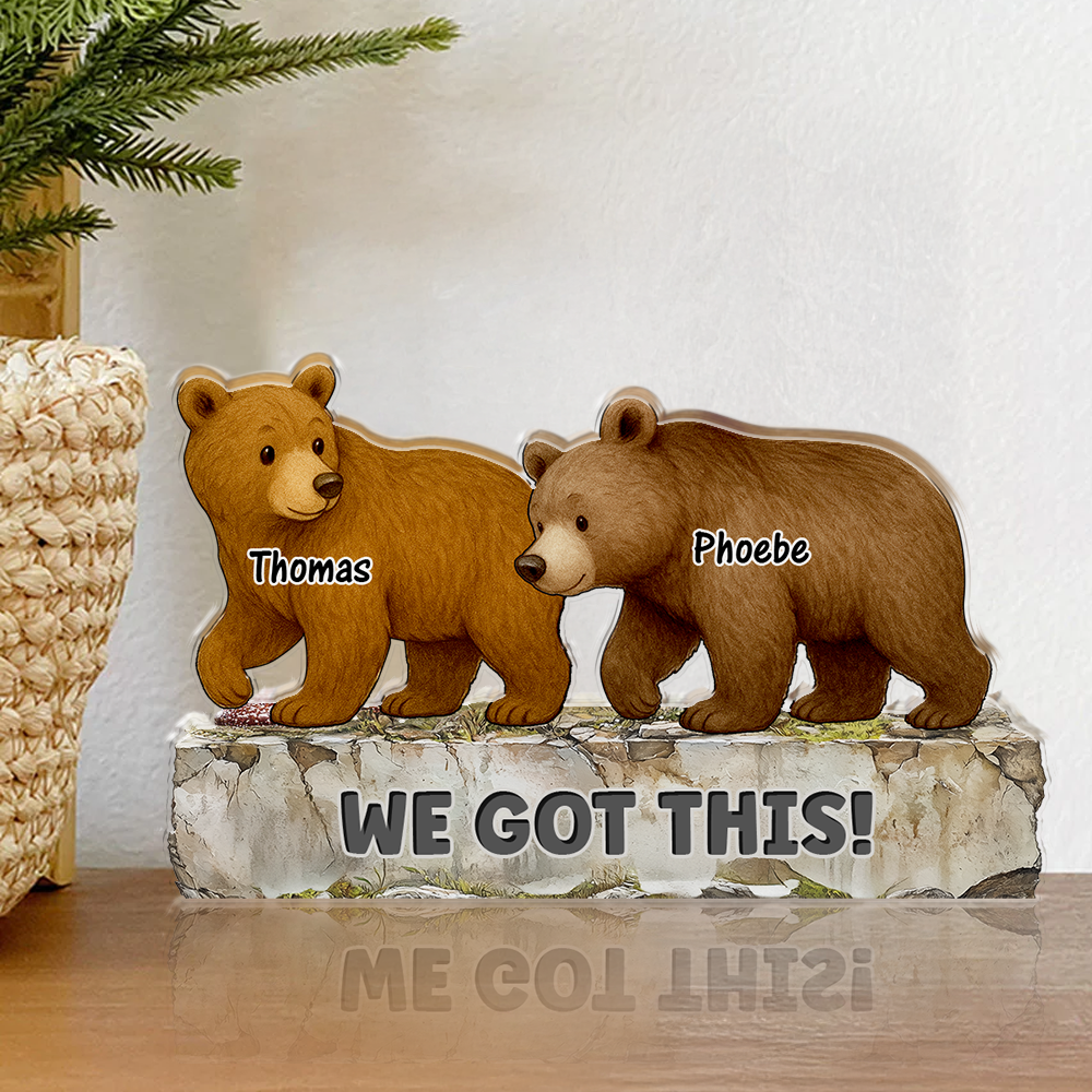 Our Family - Personalized Custom Shaped Acrylic Plaque - Bear Family