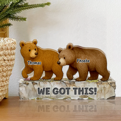 Our Family - Personalized Custom Shaped Acrylic Plaque - Bear Family