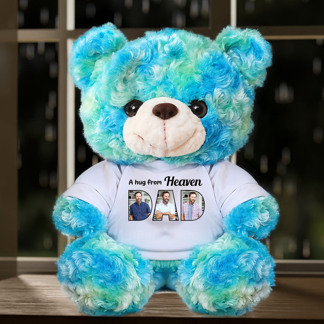 A Hug From Heaven - Personalized Memorial Bear Plush - Custom Name and Photo Teddy Bear