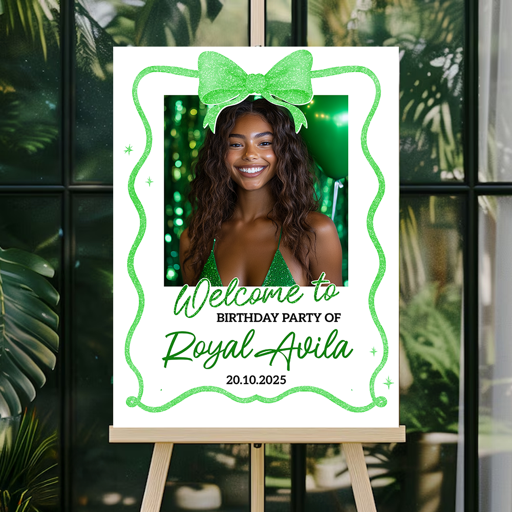 Birthday Party Sign - Custom Name & Photo Law Sign - Welcome To My Birthday Sign