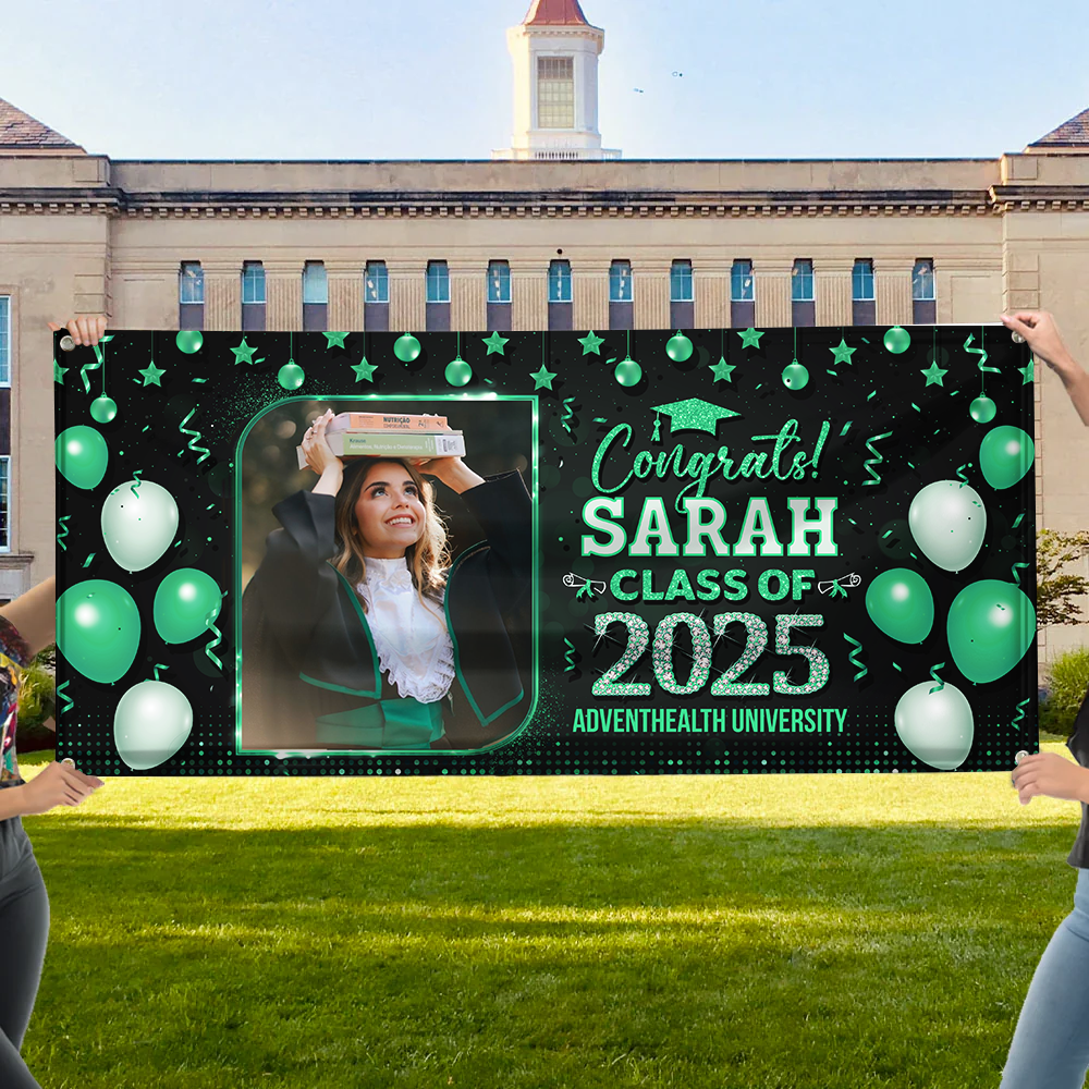 Personalized Graduation Banner, Custom Graduation Party Decorations, Class of 2025 Gift