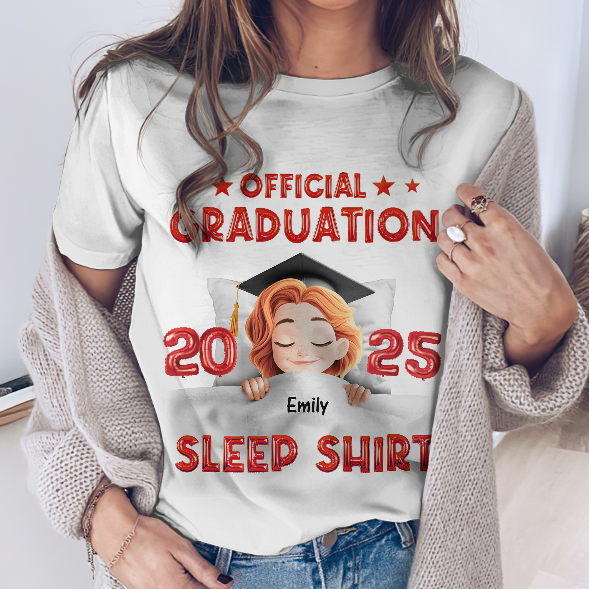 Official Graduation 2025 Sleep Shirt Personalized Graduation T-Shirt