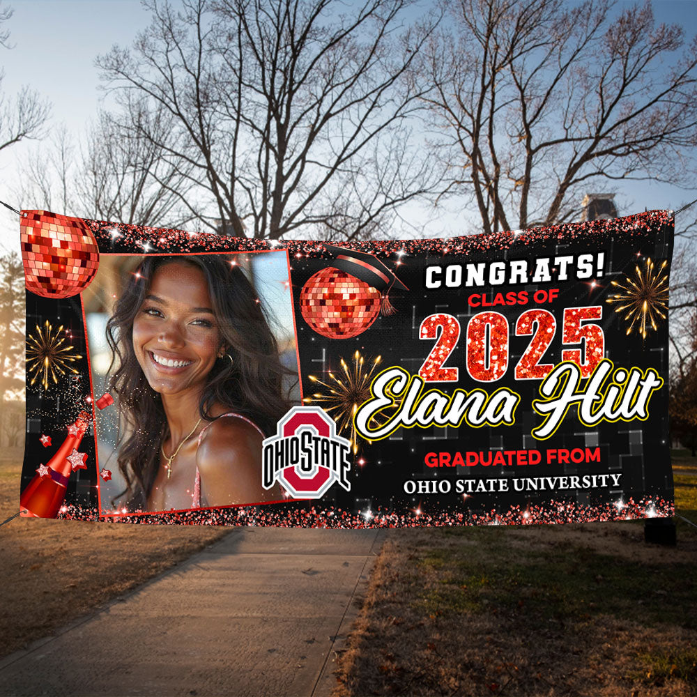 Personalized Graduation Banner – Class of 2025 Custom Name & Photo Party Decoration