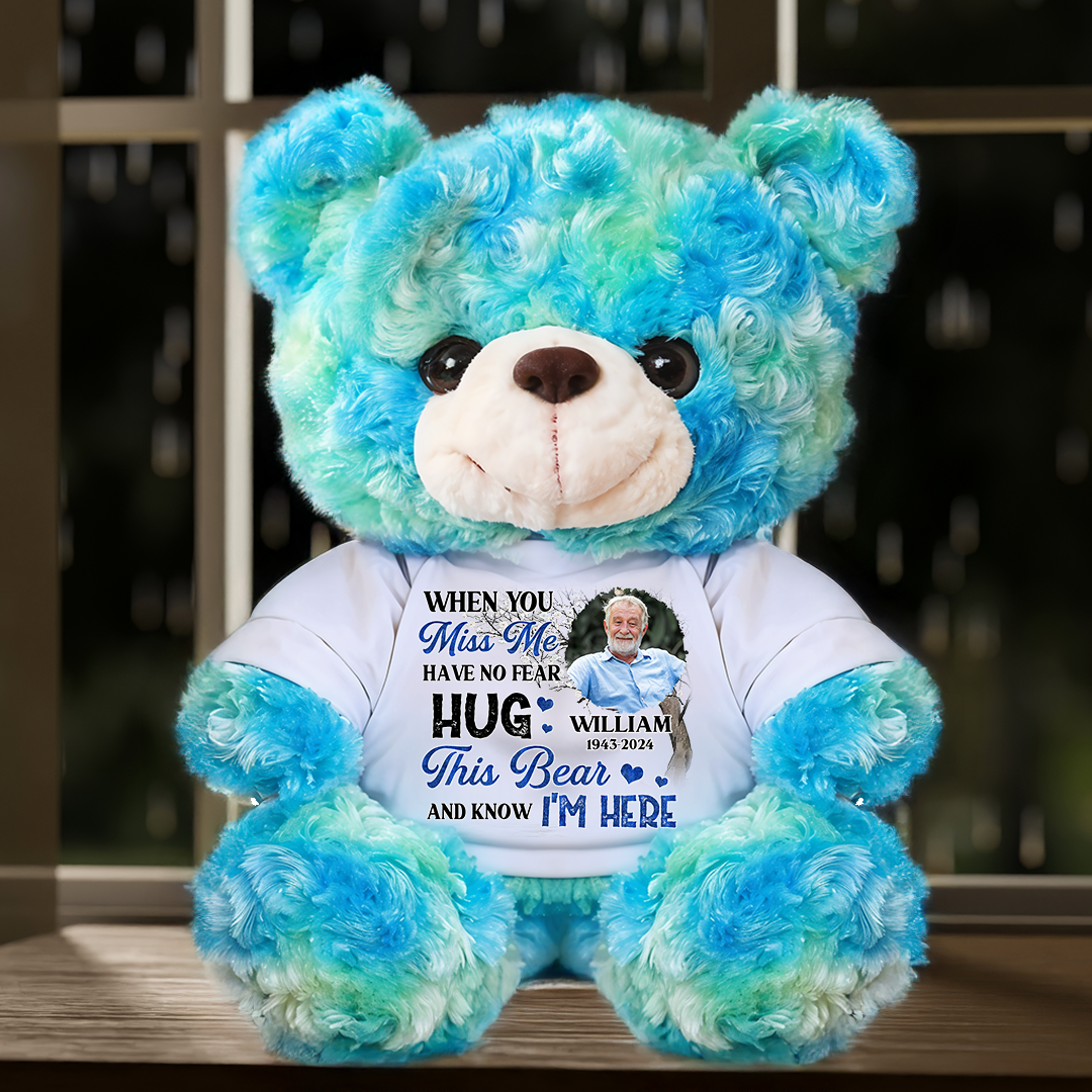 Have No Fear - Personalized Memorial Bear Plush - Custom Name and Photo Teddy Bear