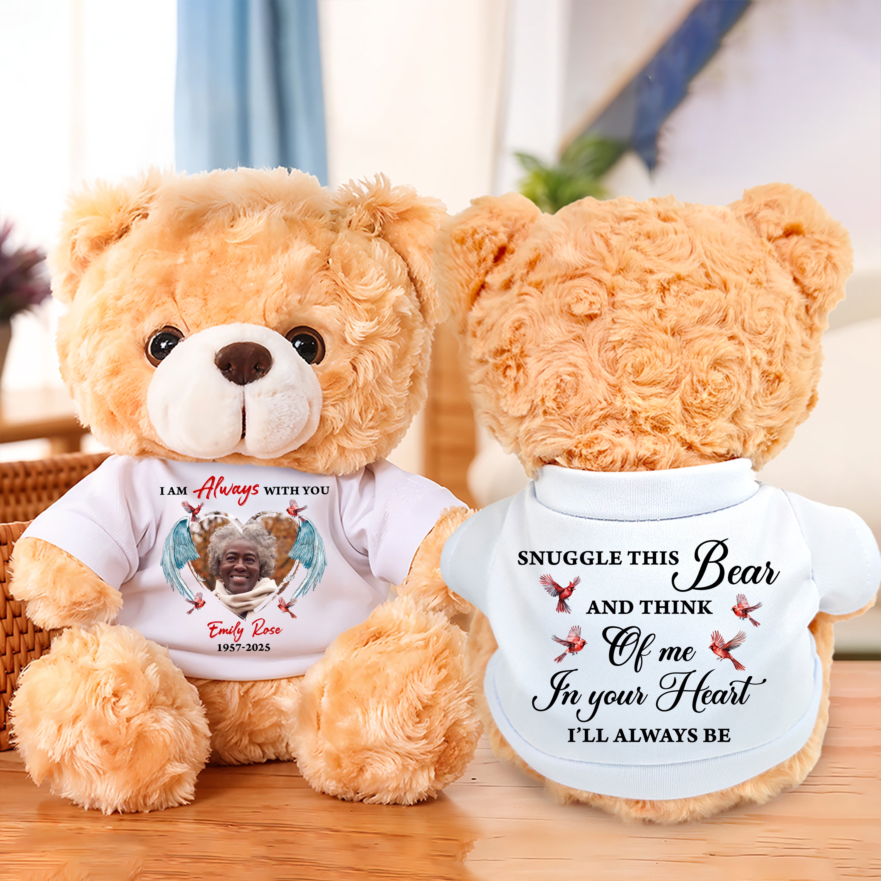 I'm Always With You - Personalized Memorial Bear Plush - Memorial Gift