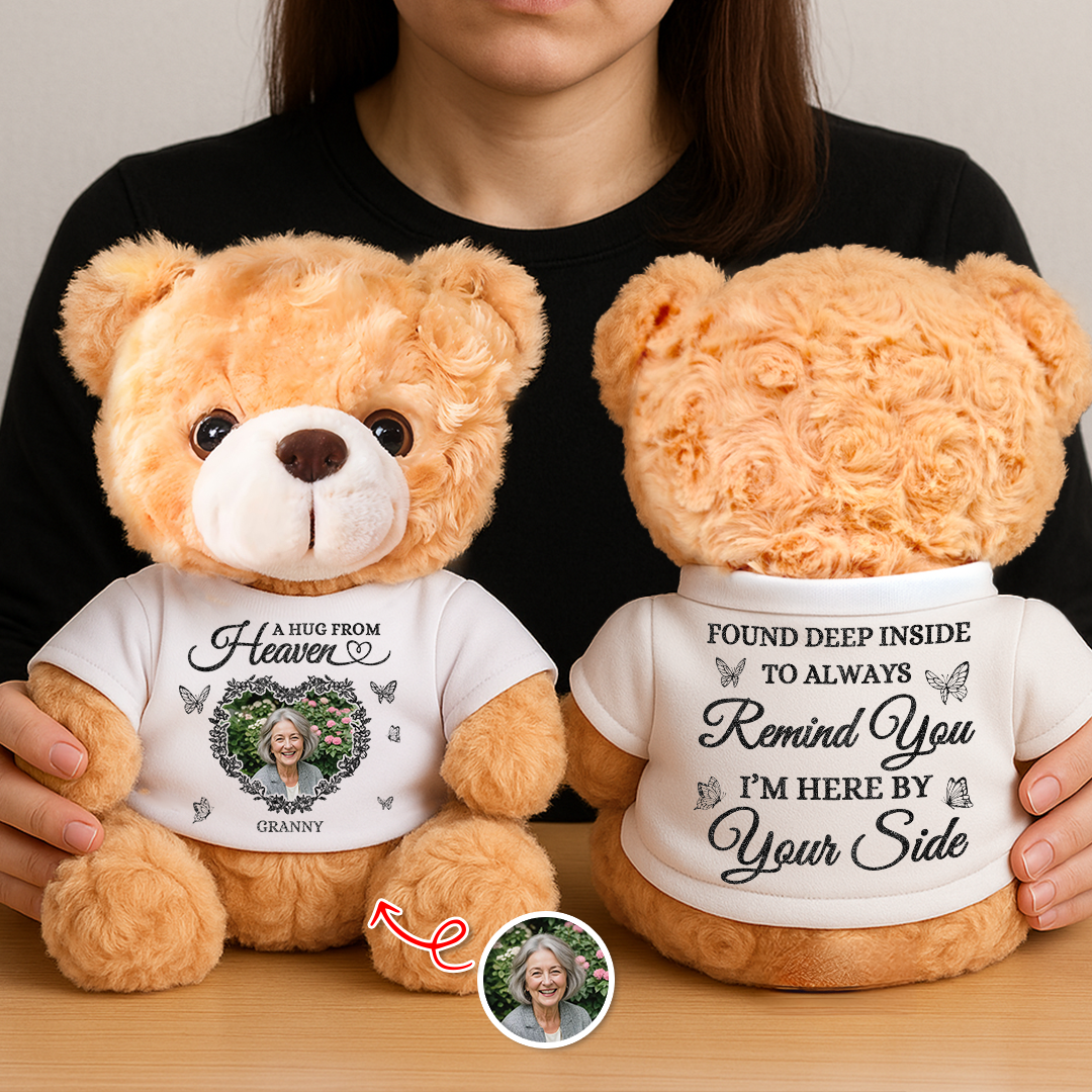 A Hug From Heaven - Custom Name and Photo Teddy Bear