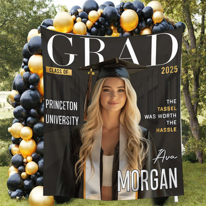 Personalized Grad Class Of 2025 Backdrop, Custom Graduation Party Decorations