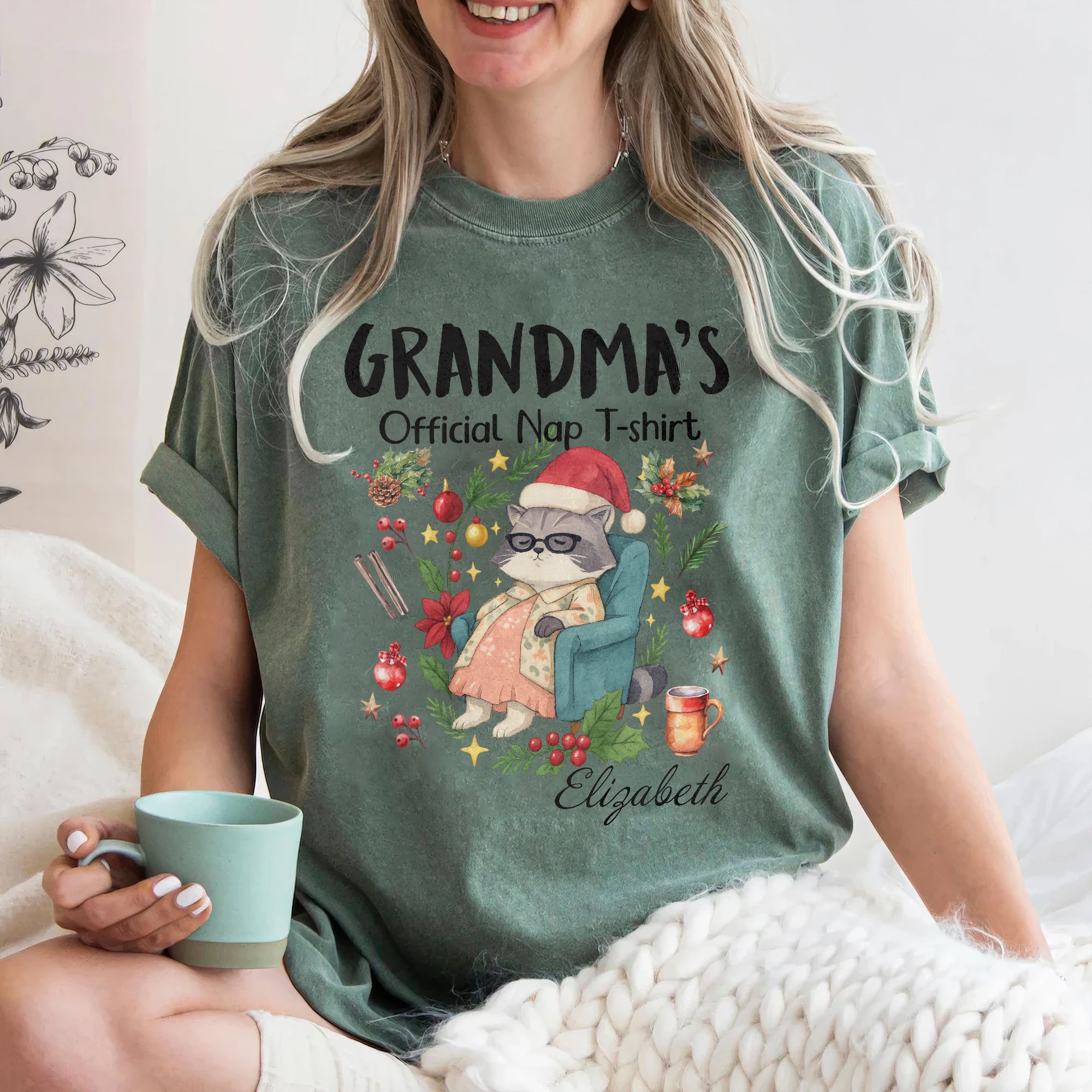 Grandma Official Nap Shirt - Custom Name Shirt - Personalized T-shirt - Gift for Grandma