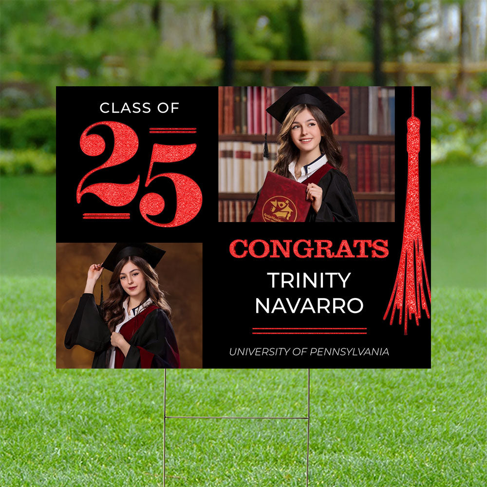 Congrats Class of 2025 Lawn Sign Personalized Lawn Sign Custom Grad Gift