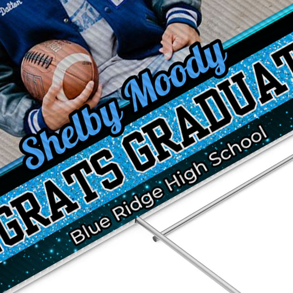 Congrats Class Of 2025 Lawn Sign, Custom Name and School Name Congrats Graduation Lawn Sign