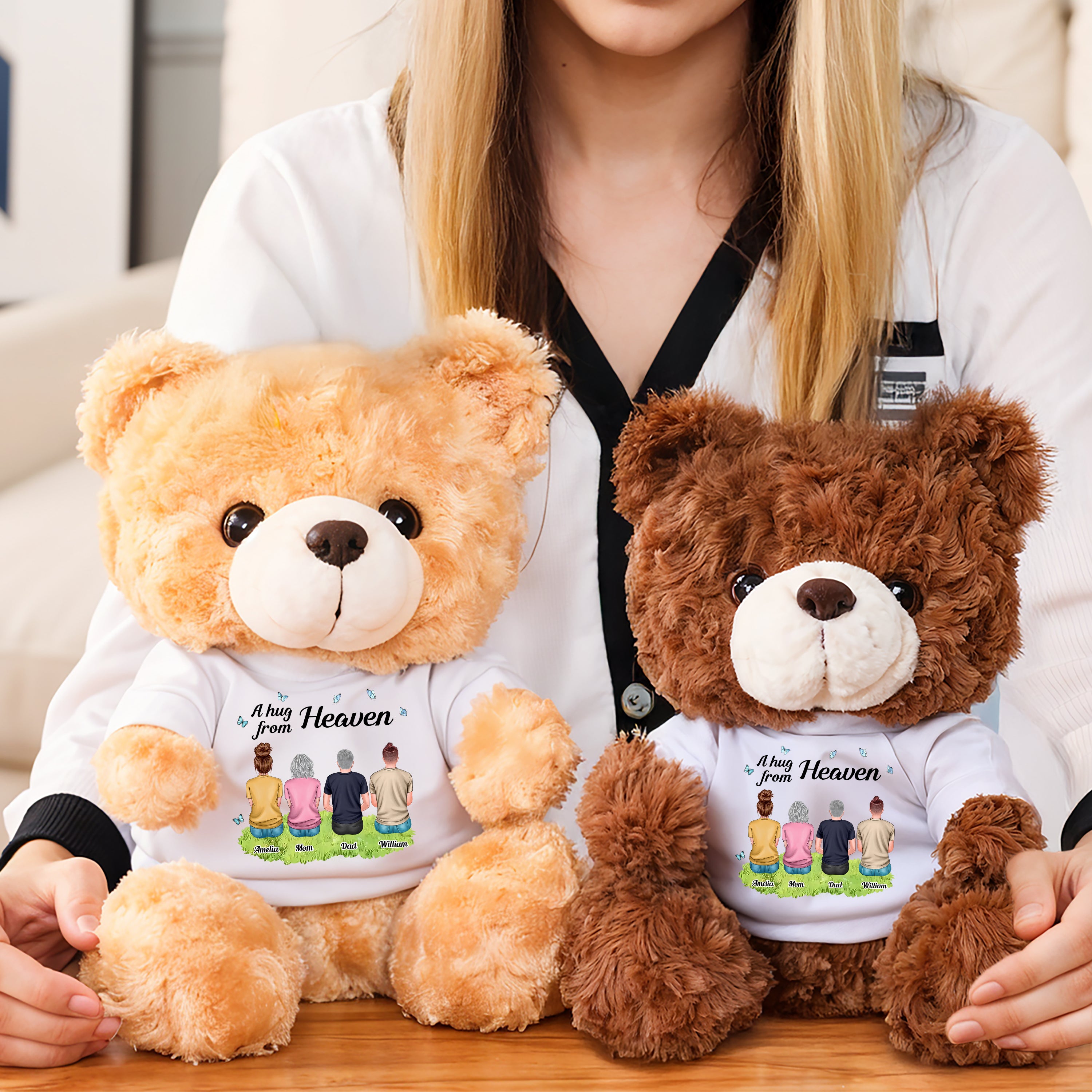 A Hug From Heaven - Memorial Gift - Custom Name and Appearance Teddy Bear