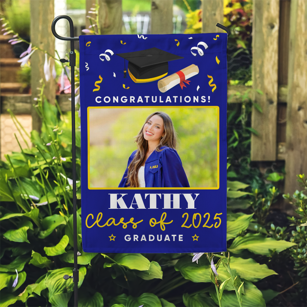 Personalized Graduation Garden Flag Photo Class Of 2025 Gift, Graduation Decorations