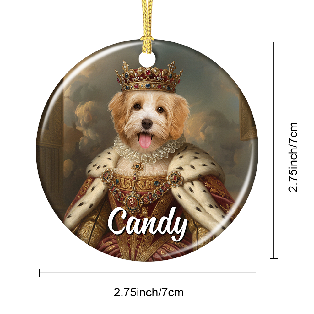 Custom Photo Royal Style - Pet Lover Gift - Personalized Ceramic Ornament
