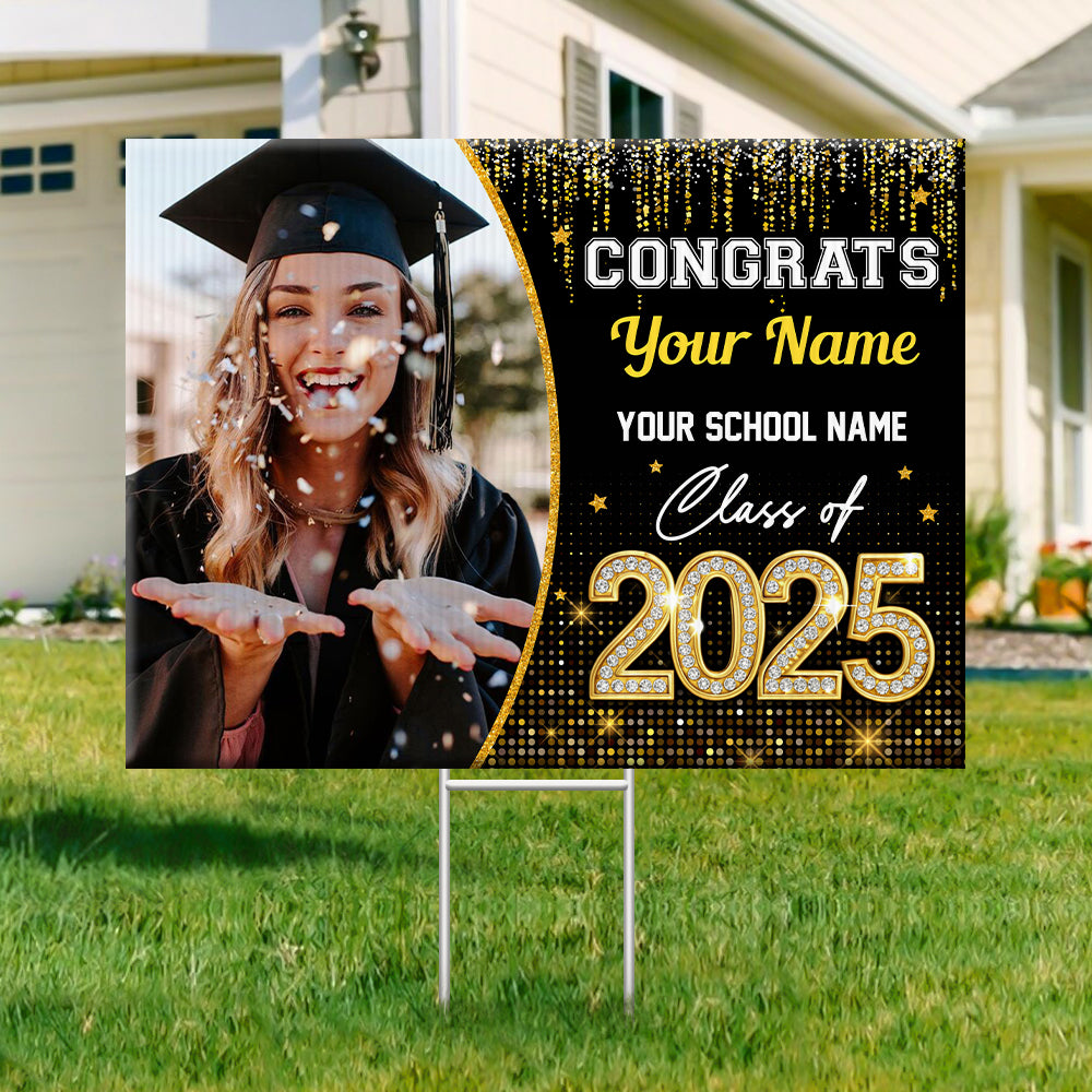 Congrats Graduation - Class of 2025 Lawn Sign | The Perfect Personalized 2025 Grad Gift