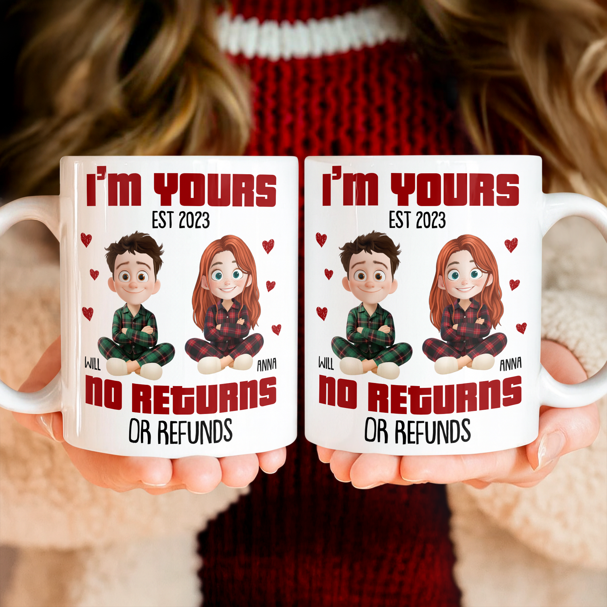 I'm Yours No Return - Custom Name and Appearance - Personalized Couple Mug